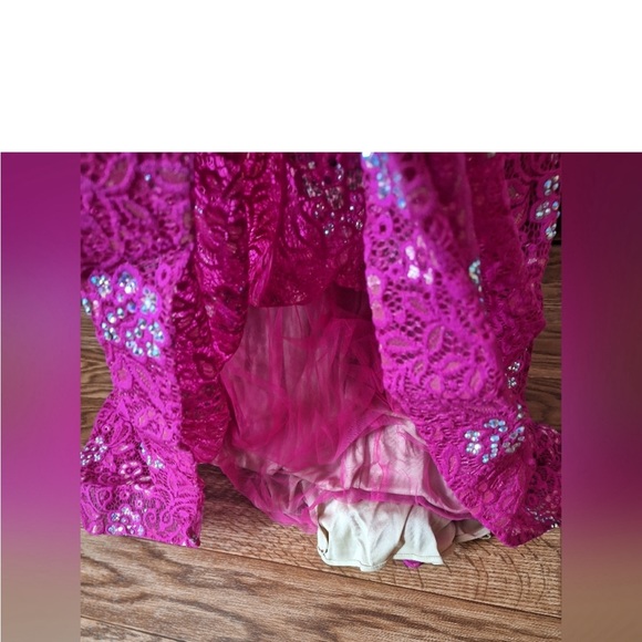 LA FEMME FUSHIA PINK 2PC PROM DRESS SIZE 6 - Picture 9 of 9